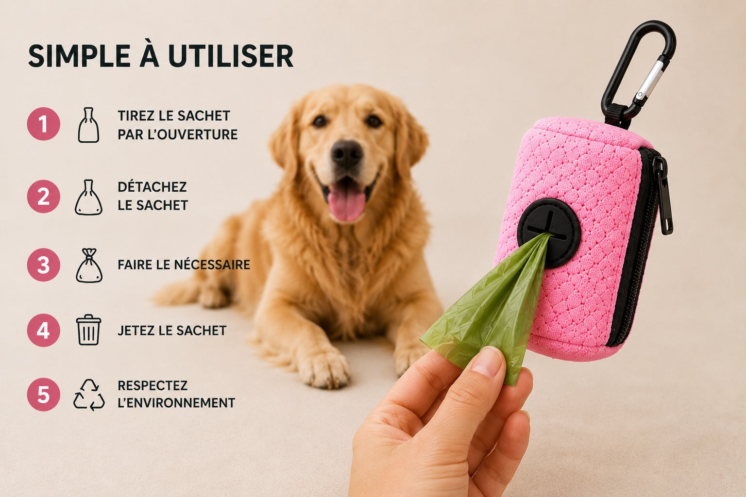 Distributeur de sacs — VADROUF Sac'Patte