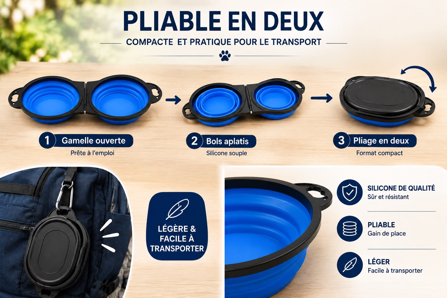 Double gamelle pliable — VADROUF DuoBowl