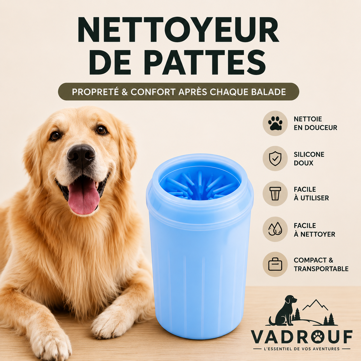 Nettoyeur de pattes — VADROUF PattePro